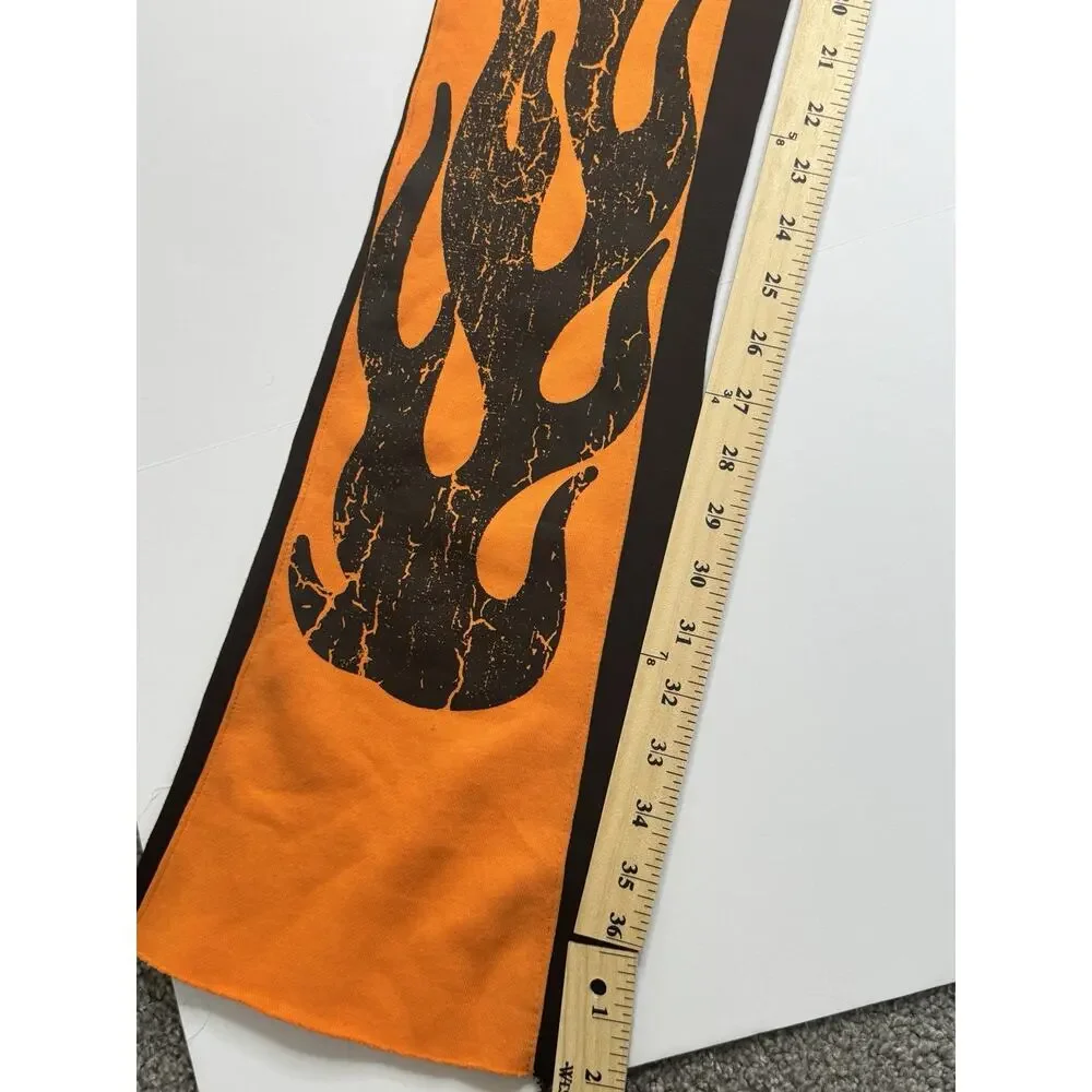 Rockstar Original Mens L Orange Flame Graphic Flare Sweatpants Streetwear